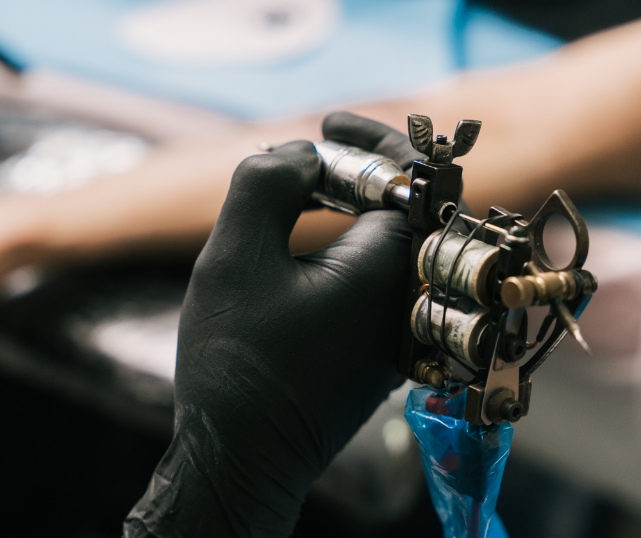 tattoo artist working in Sydney studio